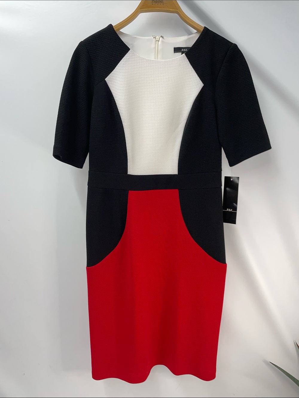 R&K TEXTURED COLOR BLOCK DRESS FTL-05-093